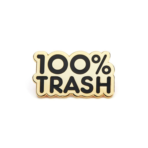 100% Trash Black Enamel Pin